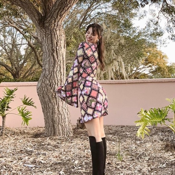 Funky Retro 60s Groovy Dress 💗🧡💛 - Picture 3 of 5